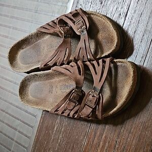 Birkenstock Granada sandals brown size 38 US 7 7.5 slides women's